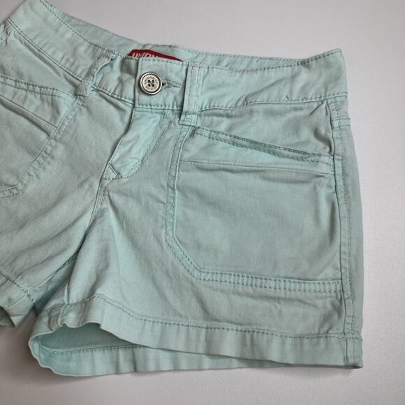 Unionbay Mint Green Low Rise Shorts Size 0 Stretch Y2K Soft Girl Clean Girl - Picture 4 of 9
